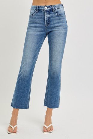 Risen High Rise Crop Straight Denim - Modern Creek Boutique
