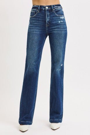 Risen High Rise Dark Straight Denim - Modern Creek Boutique