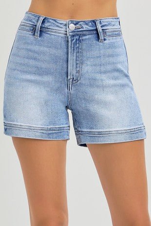 Risen High Rise Welt Pocket Shorts - Modern Creek Boutique