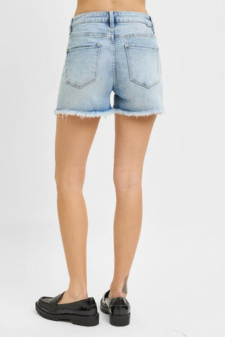 Risen Light Wash High Rise Shorts - Modern Creek Boutique