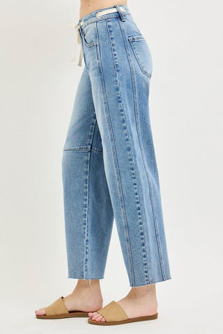 Risen Light Wash Slouchy Barrel Jeans - Modern Creek Boutique