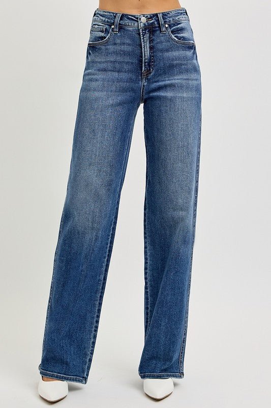 Risen Tummy Control High Rise Baggy Denim - Modern Creek Boutique