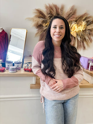 Rose Color Block Sweater - Modern Creek Boutique