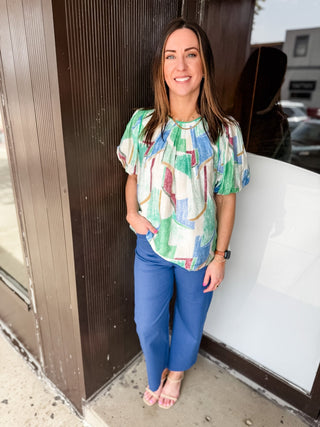 Royal Blue Cropped Wide Leg Pant - Modern Creek Boutique