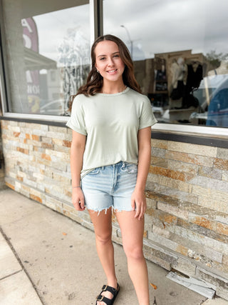 Sage Green Modal Basic Tee - Modern Creek Boutique