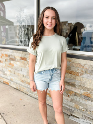 Sage Green Modal Basic Tee - Modern Creek Boutique