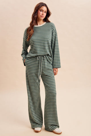Slate Olive Striped Matching Set - Modern Creek Boutique