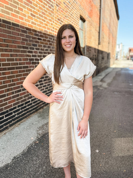 Styled With Grace Champagne Dress - Modern Creek Boutique