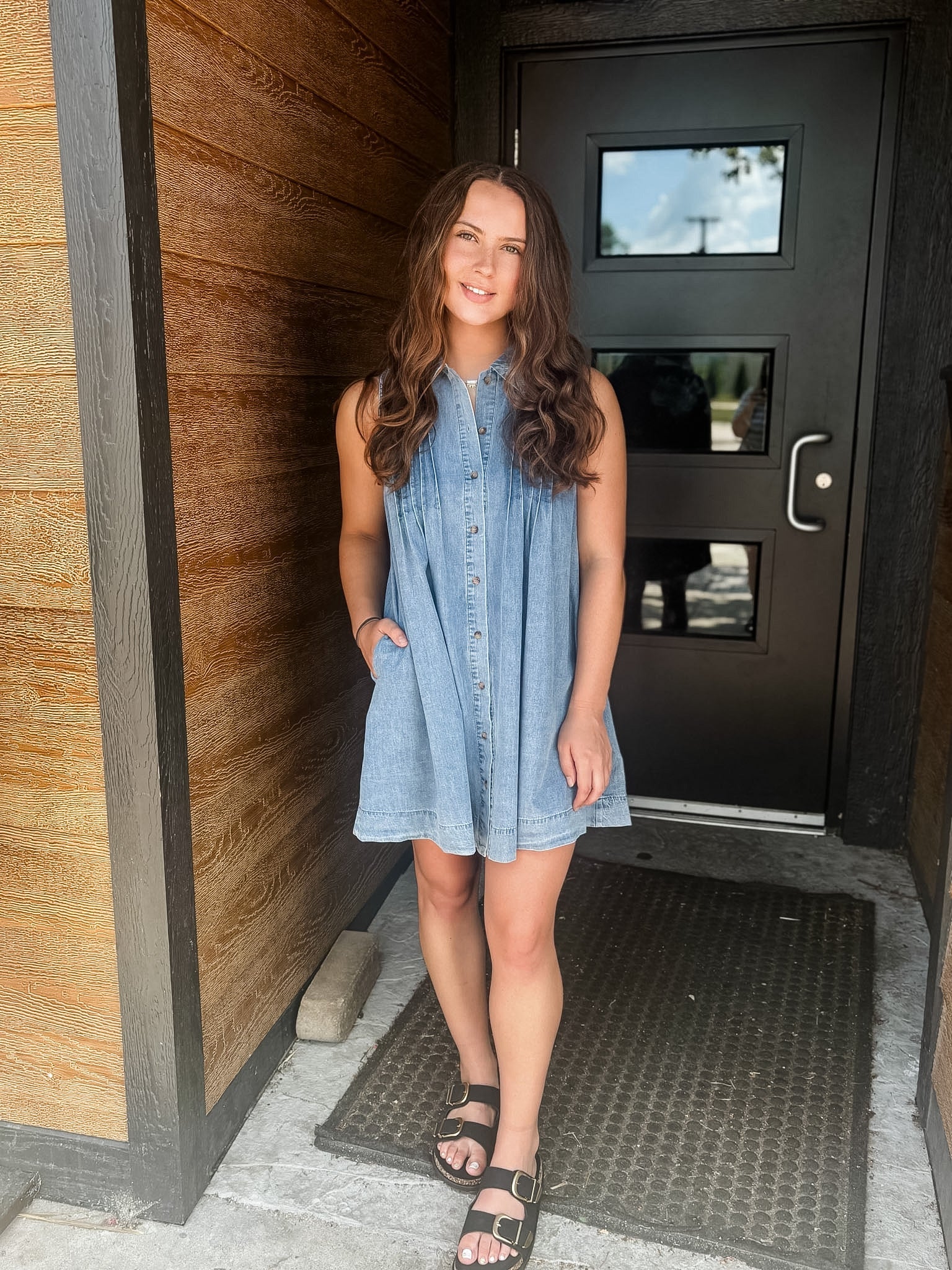 Tencel Button Down Swing Dress - Modern Creek Boutique