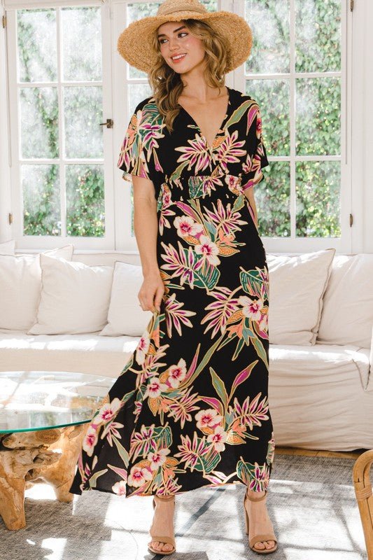 Too Glam Floral Curvy Maxi Dress - Modern Creek Boutique