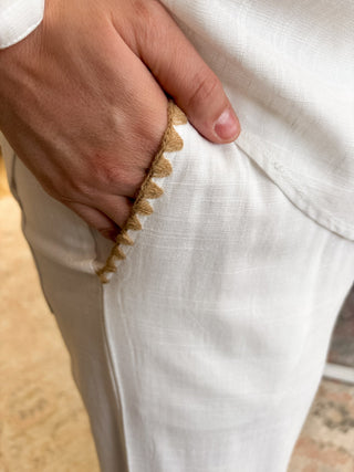 Tropical Drift White Linen Pants - Modern Creek Boutique