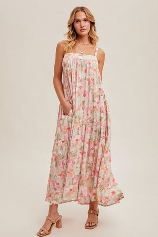 Tropical Floral Maxi Sun Dress - Modern Creek Boutique