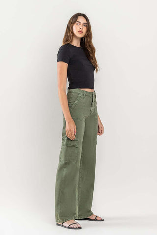 Vervet High Rise Thyme Utility Wide Cargo Pant - Modern Creek Boutique