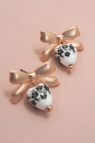 Vintage Porcelain Floral Drop Earring - Modern Creek Boutique