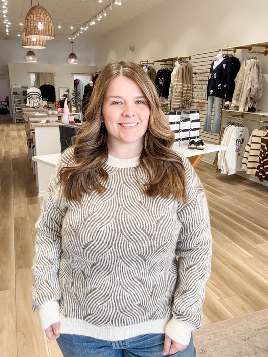 Wavy Wonder Taupe Sweater - Modern Creek Boutique