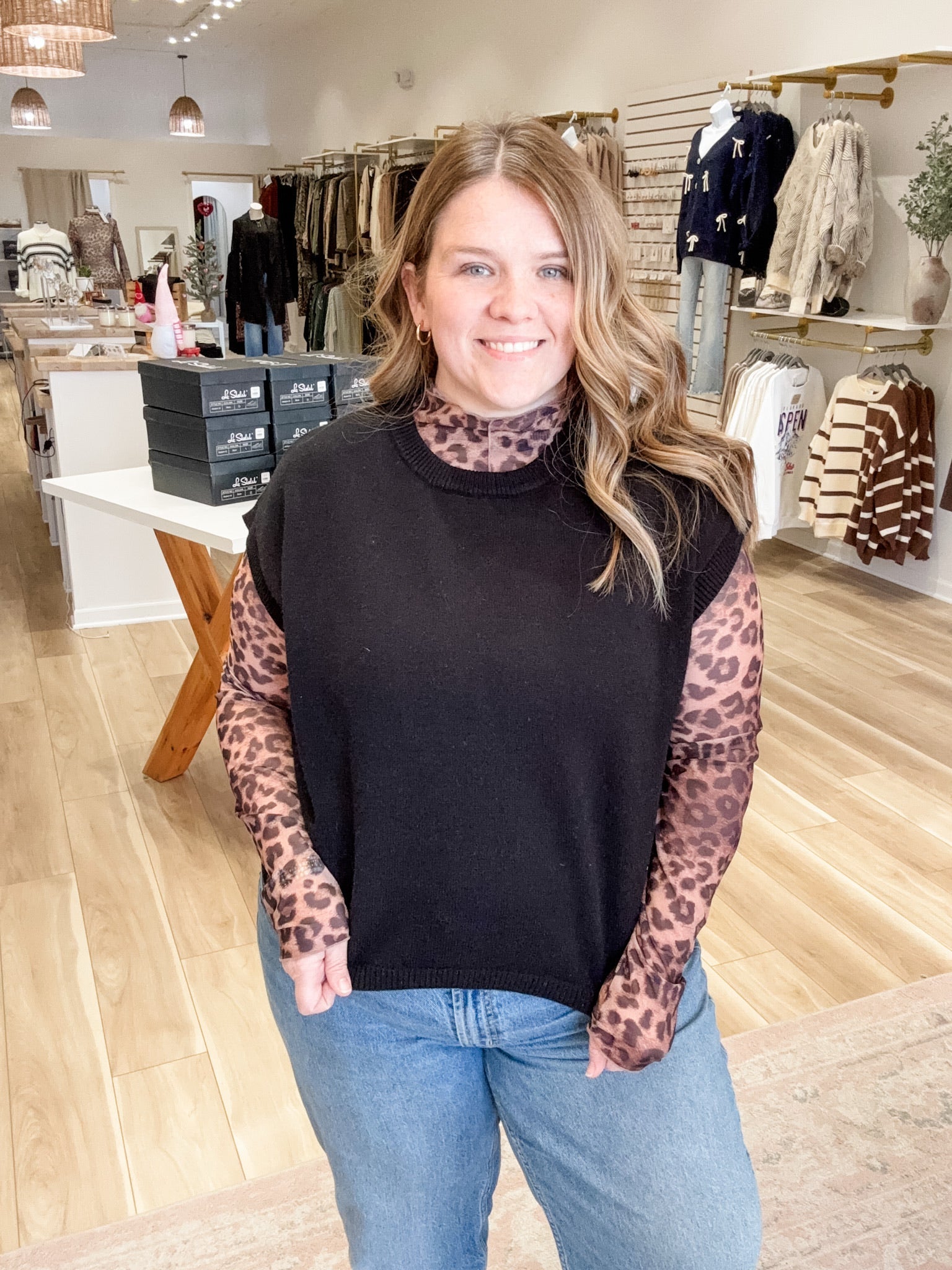 Wild Side Leopard Mesh Top - Modern Creek Boutique