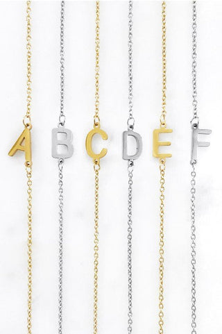 Dainty Sideways Initial Necklace - Modern Creek Boutique