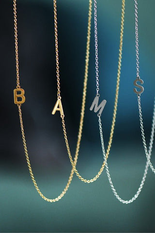 Dainty Sideways Initial Necklace - Modern Creek Boutique