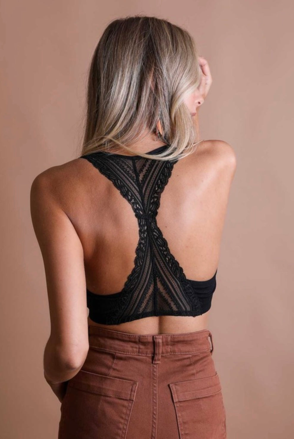 Seamless Front Lace Racerback Bralettes