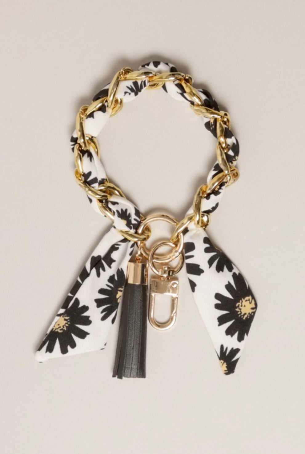 Floral Print Bracelet Keychain
