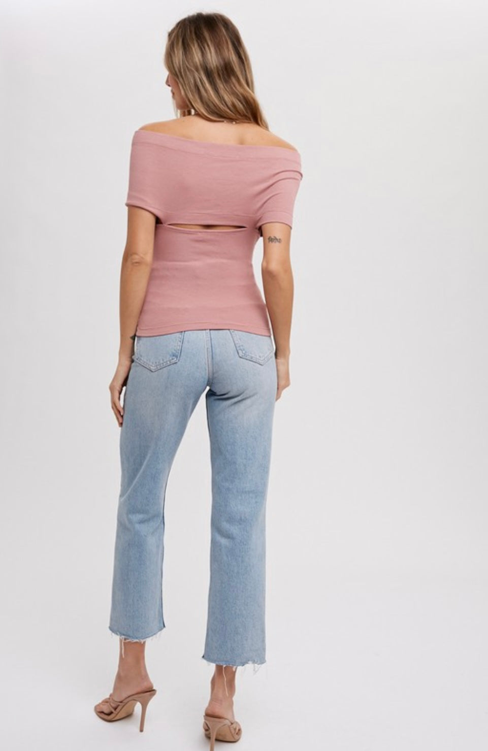 Crossing Paths Dusty Pink Off Shoulder Top