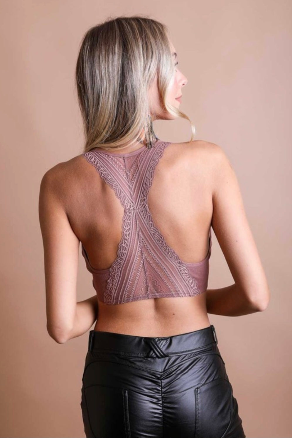 Seamless Front Lace Racerback Bralettes