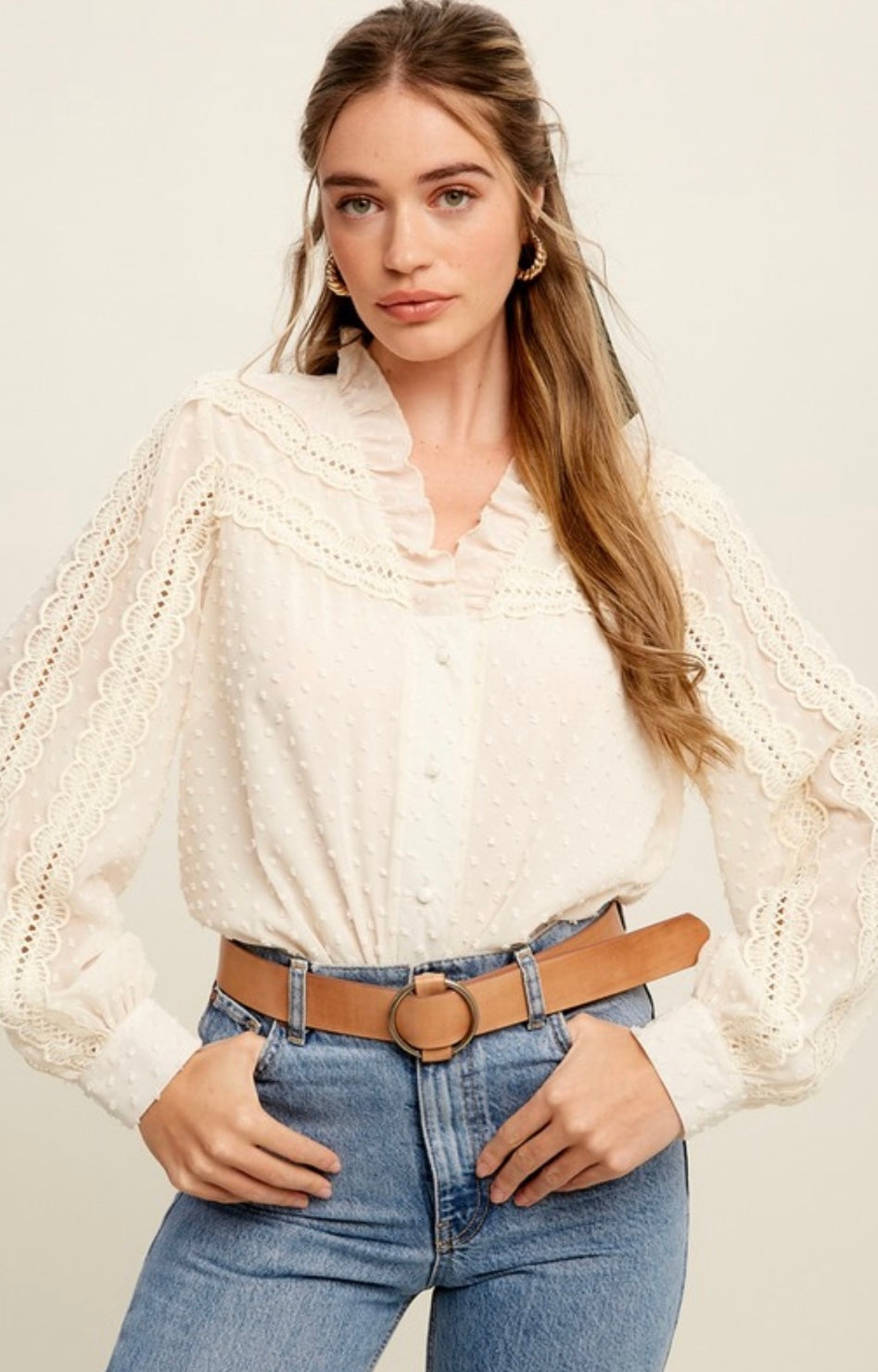 Heard About You Cream Textured Blouse