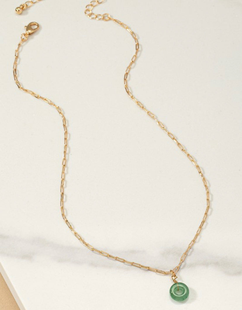 Semi Precious Stone Pendant Necklace